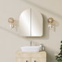 Hanah Home Armario de Baño Beige 50x45x12 cm con Espejo 70x60x2 cm Calidad Duradera
